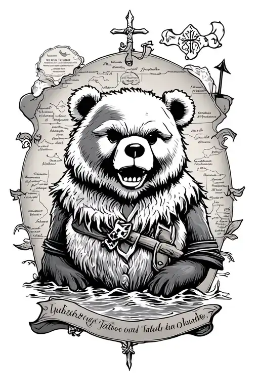 Poohbear Pirate Treasure Map Leading