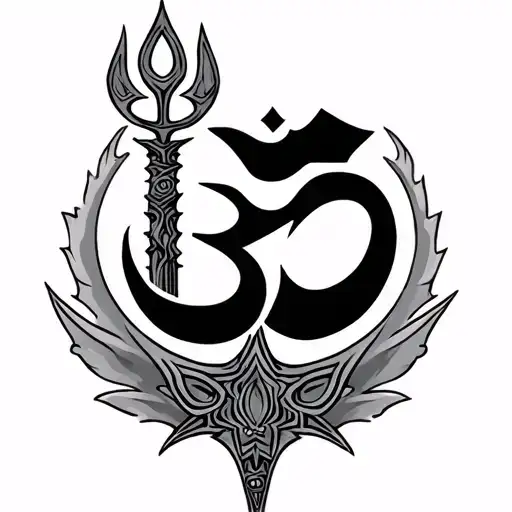 Trishul Trident With Om Symbol No Background