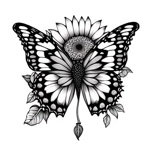 Butterfly And Sunflower Mandala Design