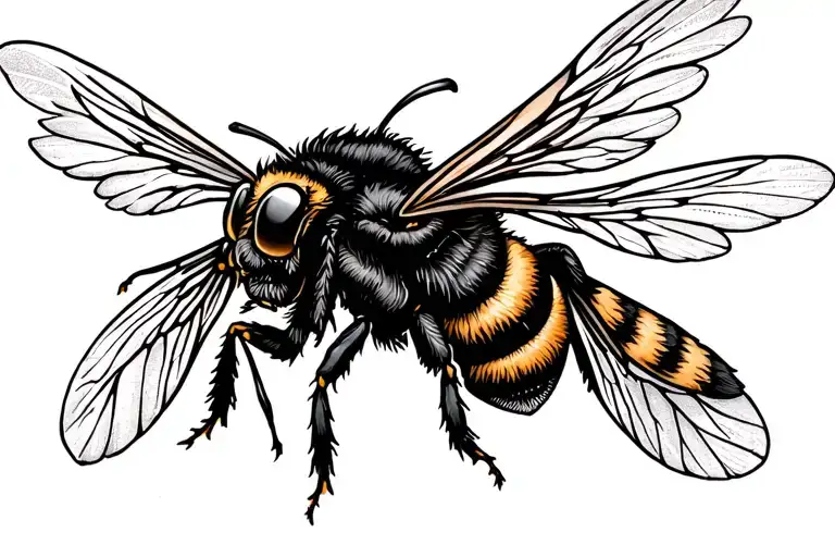 Flying Bee And Leo Zodiac Sign Intertwined