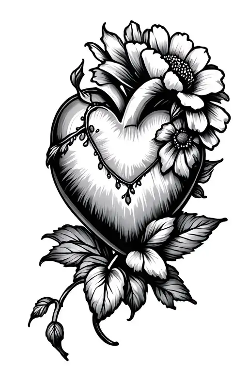 Heart And Flower