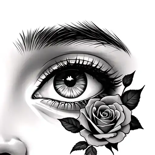 Eyes With Roses Surrounded