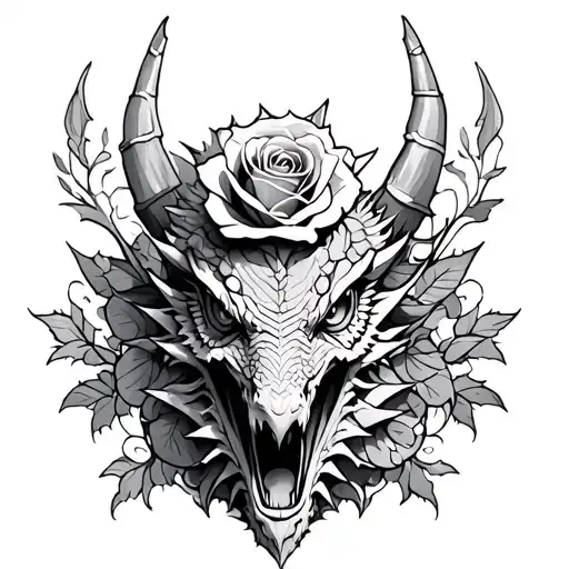 Dragron With Roses On The Top