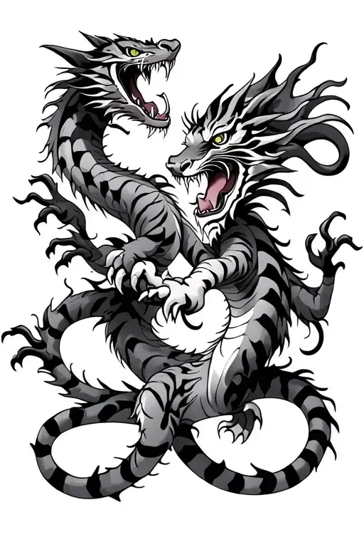 Dragon And Tiger Fighting