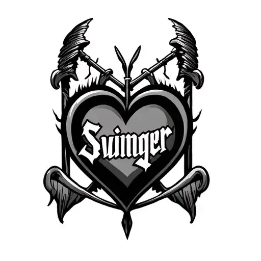 Swinger Logo Inside A Heart