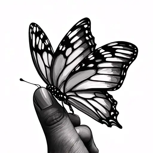 Butterfly Landing On A Finger