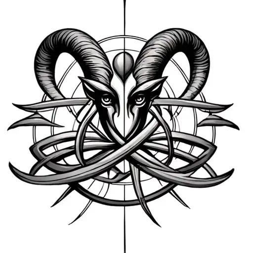 Libra Aries Aquarius Zodiac Sign Intertwined