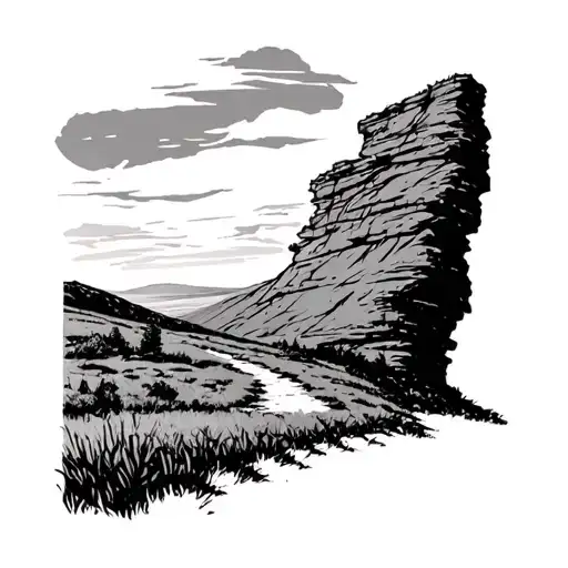 Trail Leading To A Cliff Overlooking The Field
