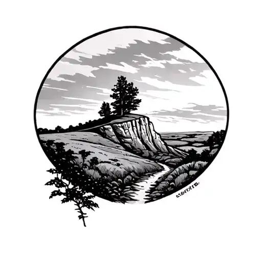 Trail Leading To A Cliff Overlooking The Field