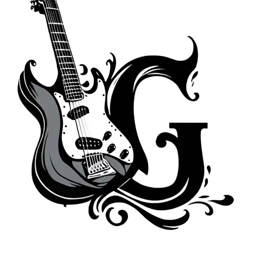 Guitar With Fancy Letter G