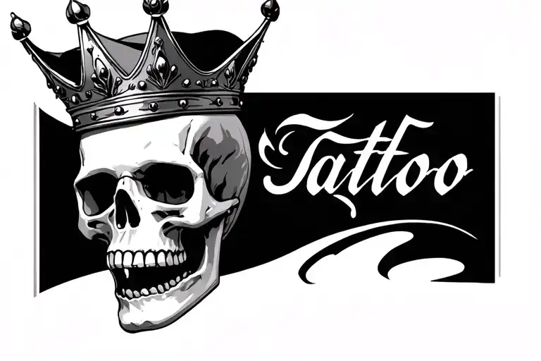 Skull Wearing Crown Looking