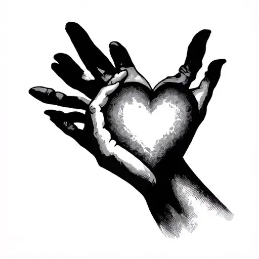 Hands Prints Holding Heart
