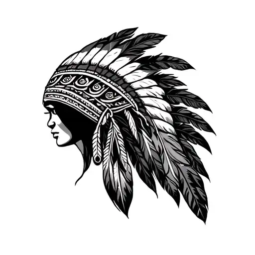 Fibonacho Spiral Merged With Native American Feathered Headress