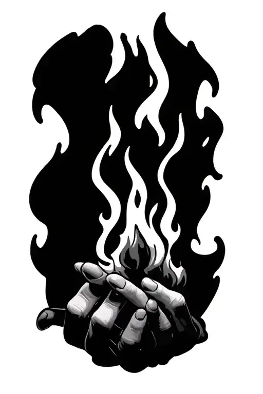 Hand Holding A Flame Burns