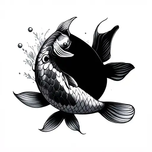 Koi Fish Upstream Symbolizing Perseverance