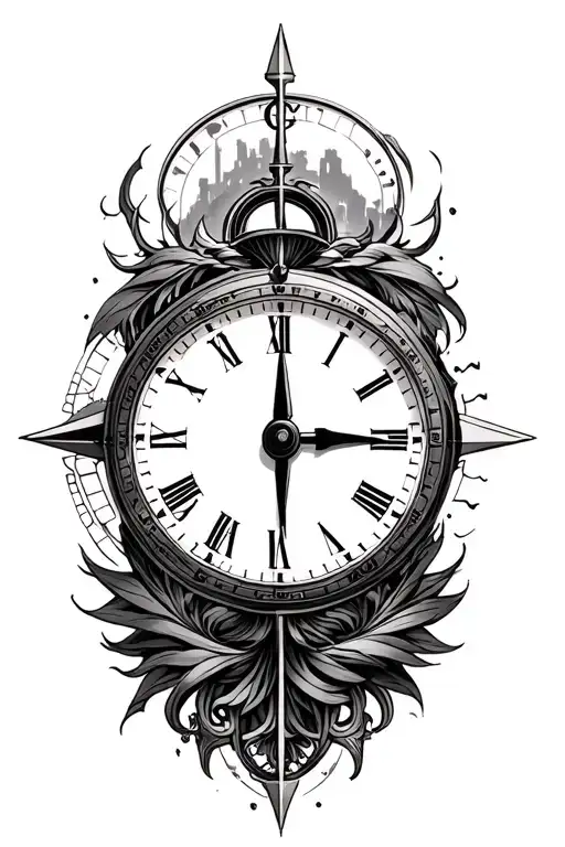 Horizon Compas With Time Clock