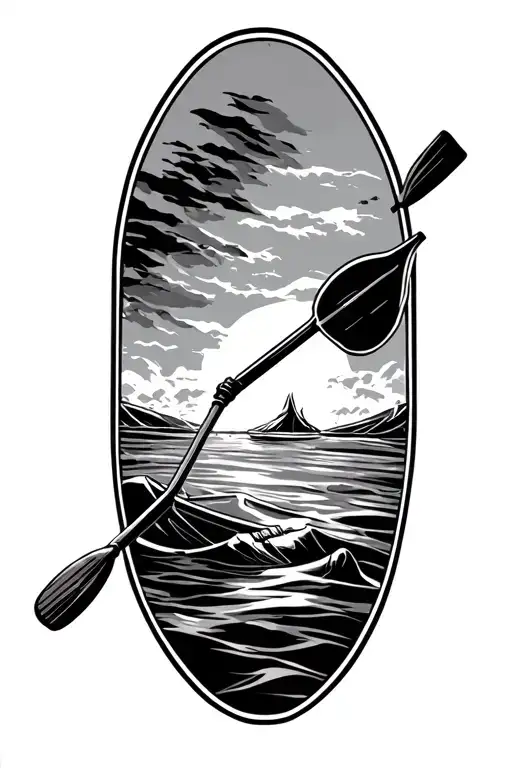 Kayak Paddle Crossed