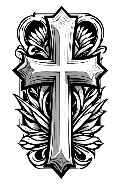 Simple Cross Tattoo Alone