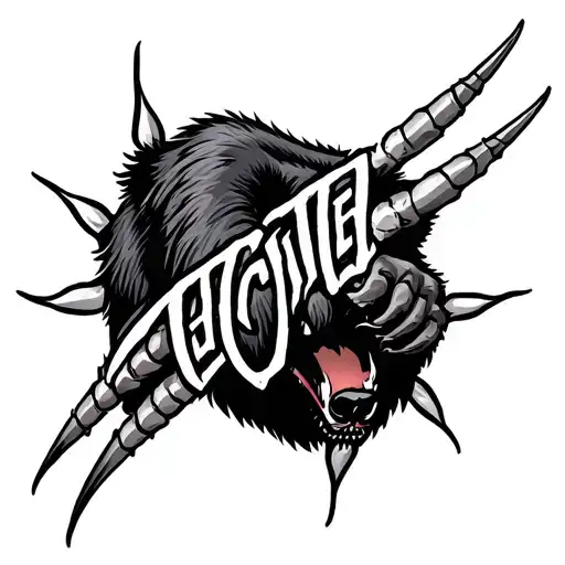 Bear Claws Around Name Written