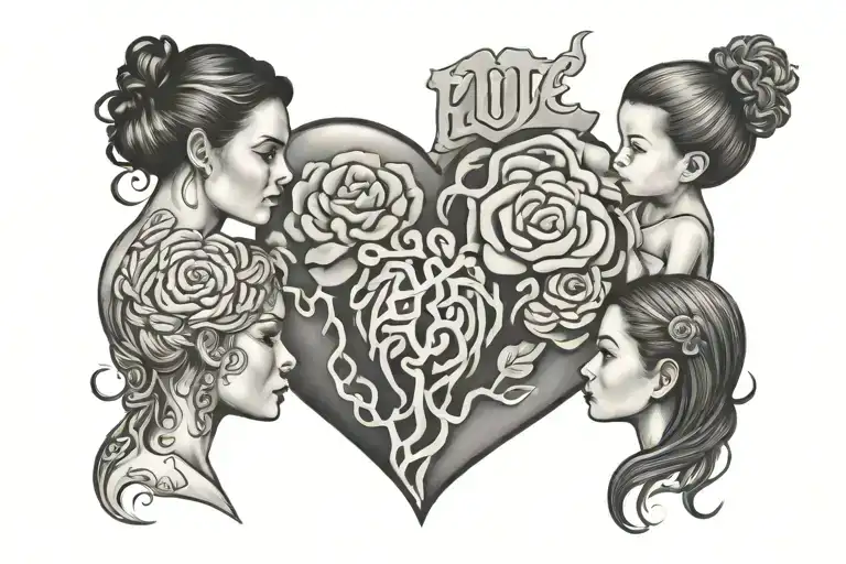 Love Of A Father With Two Daughters Love Heart And Brain