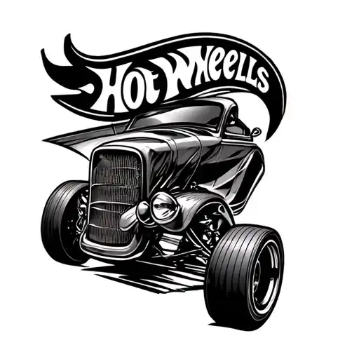 Hotwheels Logo Black White