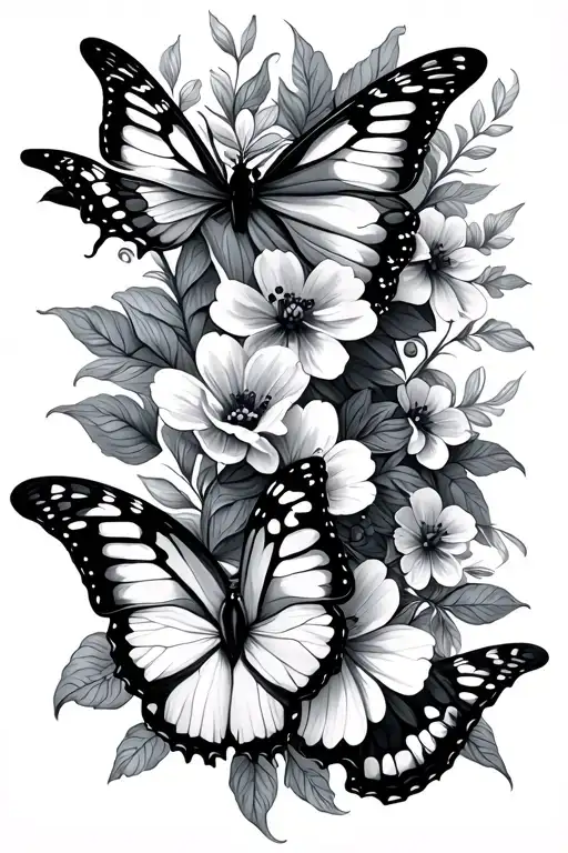 Butterfly Flowers Down The Spine