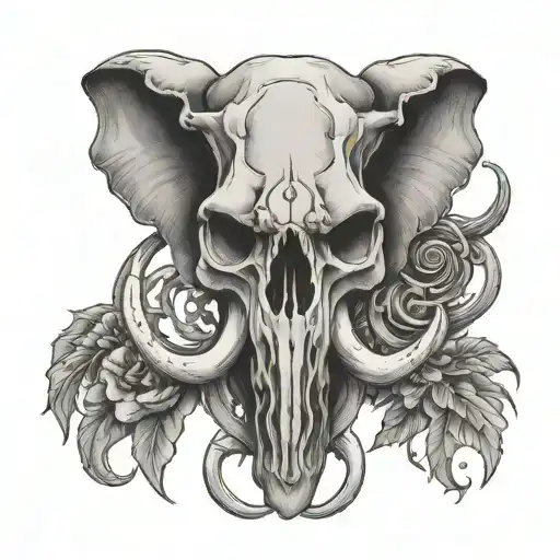 Elephant Skull With Q30j Herc Props Behind It