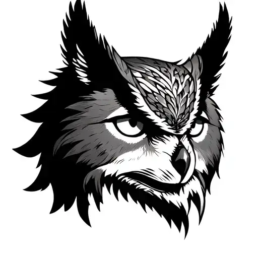 Owl And Wolf Head