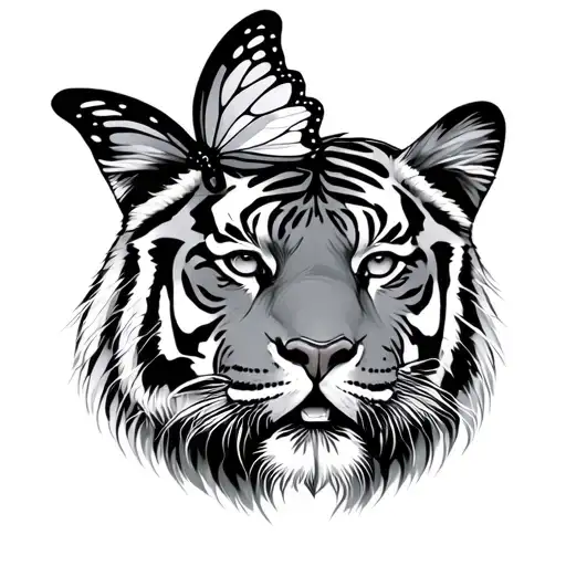 Tiger And Click With Butterfly Ear