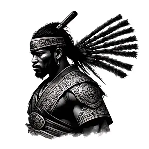 African Warrior And Samurai