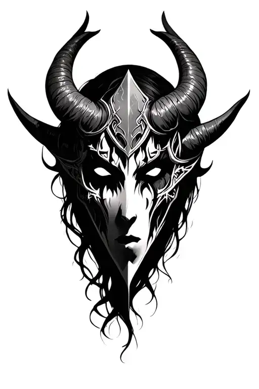 Kid Of Darkness Mask Merged With A Hel From Norse Mythology