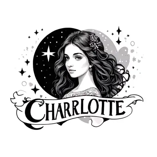 The Name Charlotte With Hears And North Star