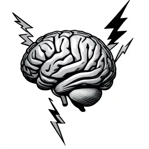 Brain With Lightening Bolt