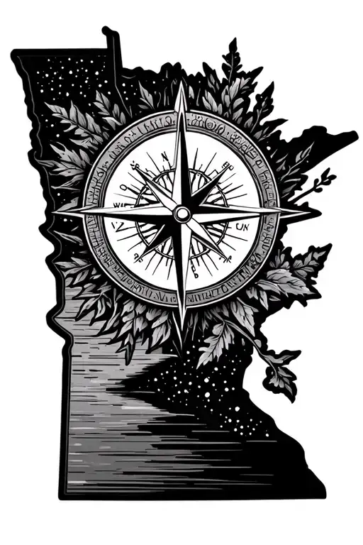 Compass The State Of Minnesota State Outline