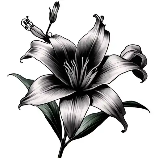 Cardinal &Italian Lily Flower Blooming