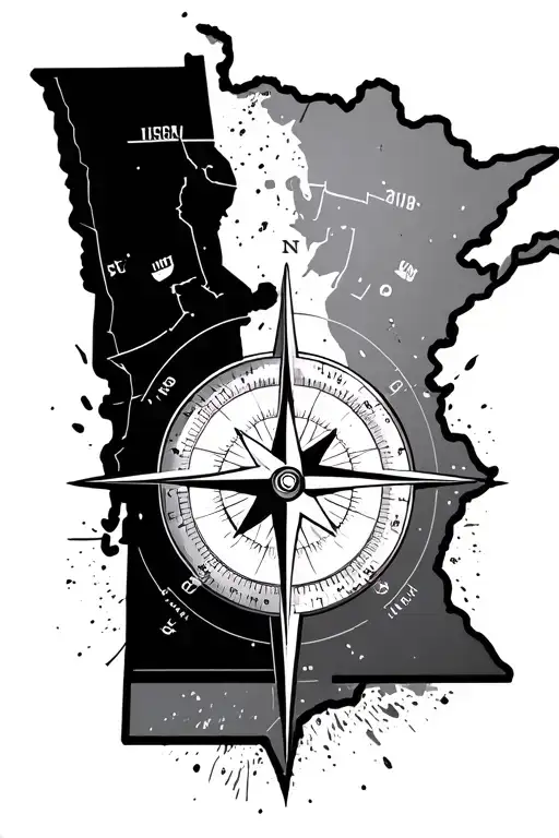Compass With The State Of Minnesota Inside Representing