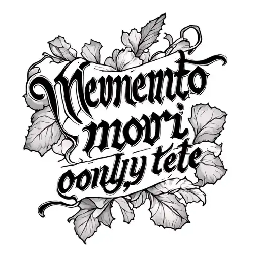 Phrase Memento Mori Only The Text With Cursive
