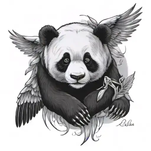 Miranda Angel Wings Panda Bear Memorial