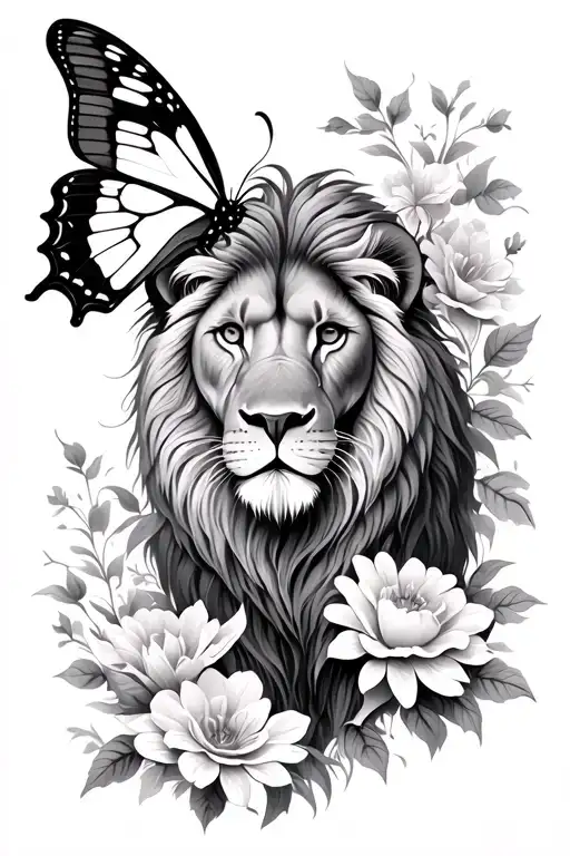 Lion Butterfly Flowers