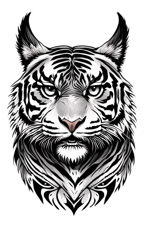 Tiger Surrounded With Owl