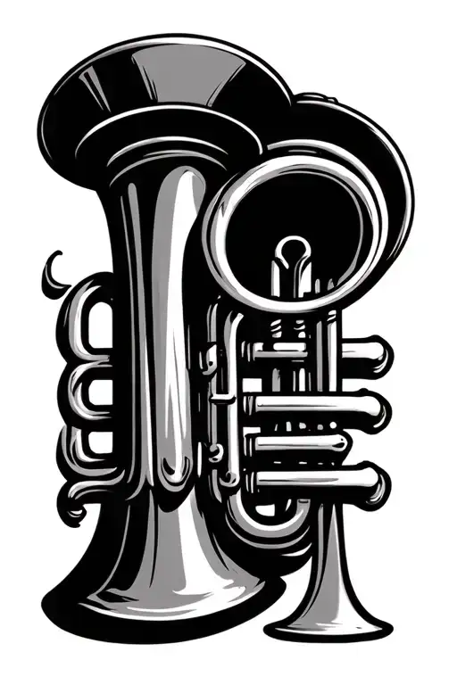 Buss Written In Letters Inside A Trumpet