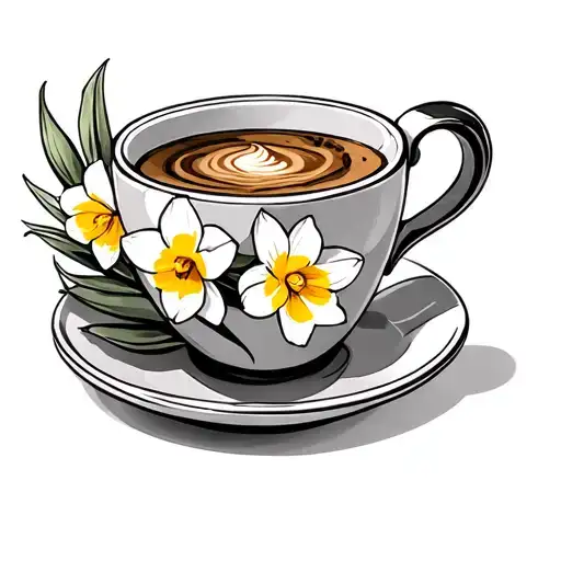 Espresso Cup With Dafadils
