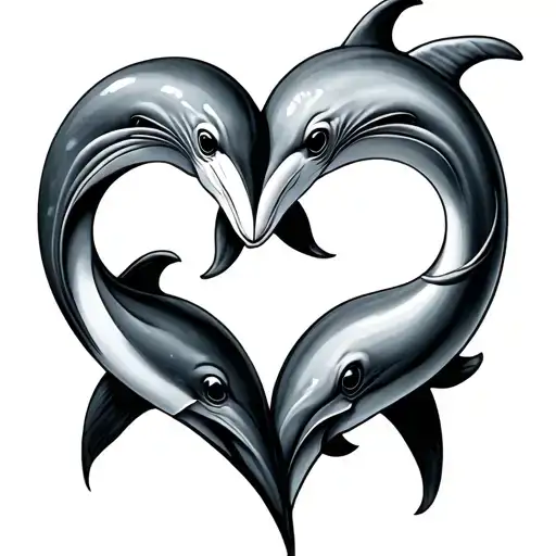 2 Dolphin Forming Heart