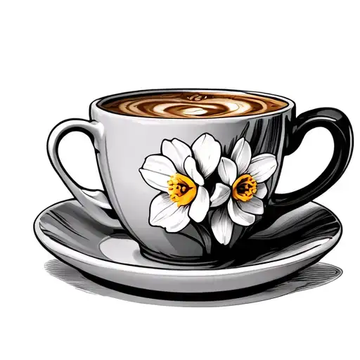 Espresso Cup With Dafadils