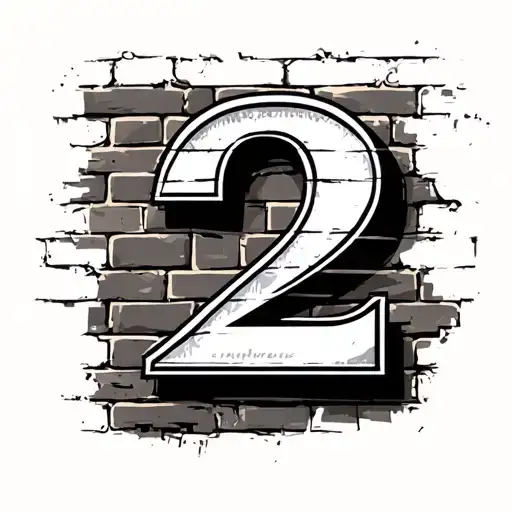 Brick Wall With Number 2