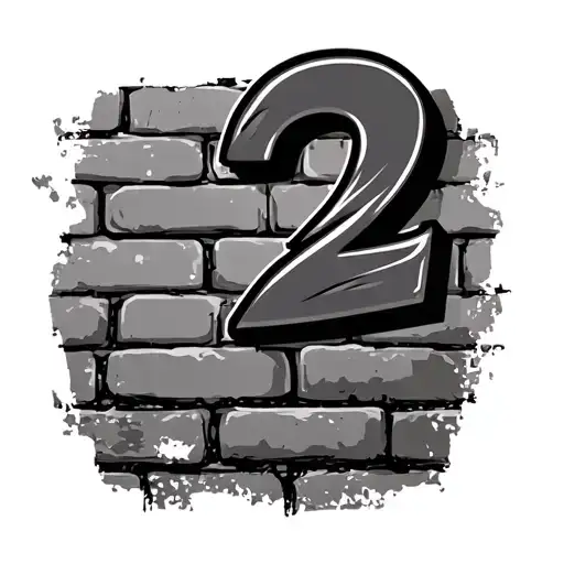 Brick Wall With Number 2