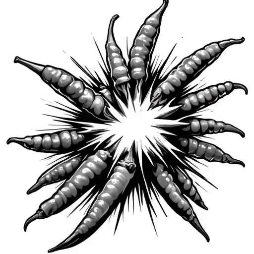 Chilli Peppers With Explosion