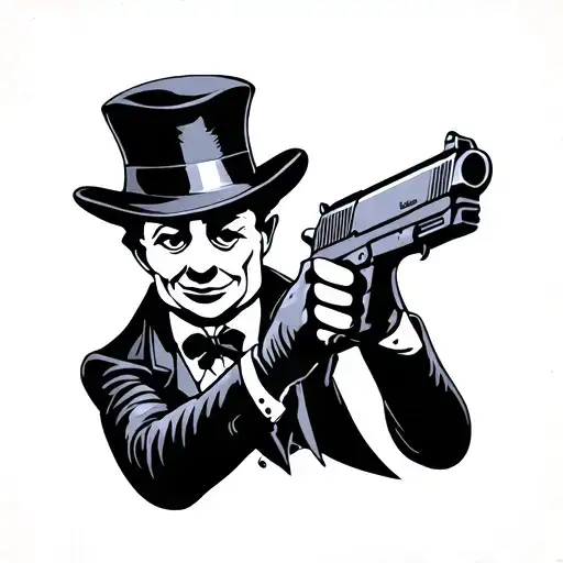 Monopoly Man Holding A Gun