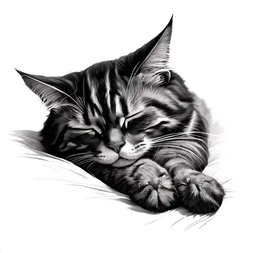 Libra And Cat Sleeping