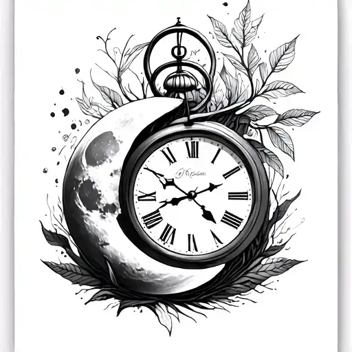 Music And Nature Clock Moon Forearm